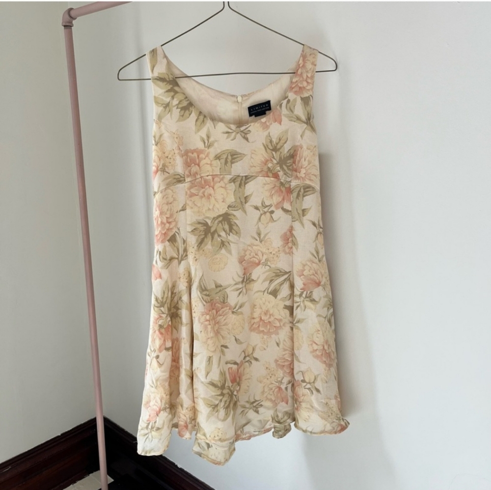 90s Vintage Floral Mini Summer Dress Romantic Coquette French Spring Size XS